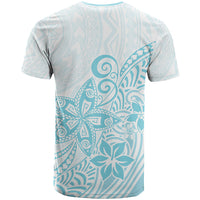 Polynesia T Shirt Plumeria Turquoise Curves - Wonder Print Shop
