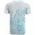 Polynesia T Shirt Plumeria Turquoise Curves - Wonder Print Shop