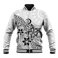 Polynesia Baseball Jacket Plumeria White Curves LT7 - Wonder Print Shop