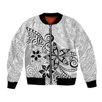 Polynesia Bomber Jacket Plumeria White Curves LT7 - Wonder Print Shop
