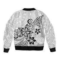 Polynesia Bomber Jacket Plumeria White Curves LT7 - Wonder Print Shop
