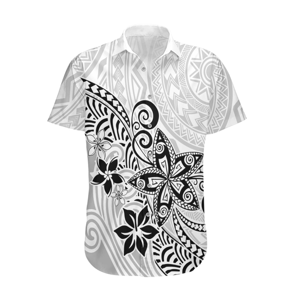 Polynesia Hawaiian Shirt Plumeria White Curves - Wonder Print Shop