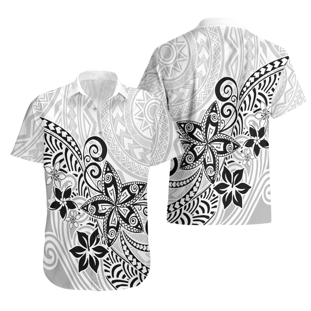 Polynesia Hawaiian Shirt Plumeria White Curves - Wonder Print Shop