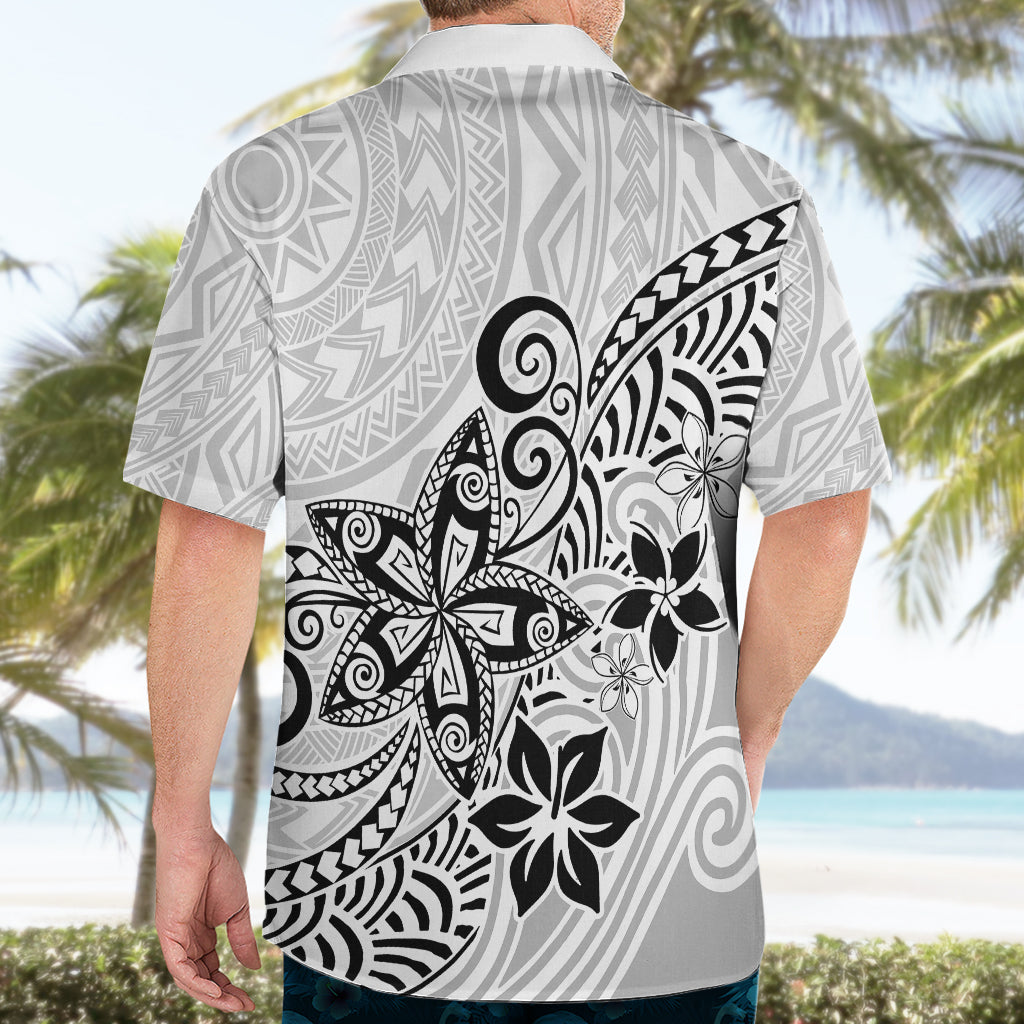 Polynesia Hawaiian Shirt Plumeria White Curves - Wonder Print Shop