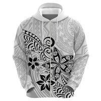 Polynesia Hoodie Plumeria White Curves - Wonder Print Shop