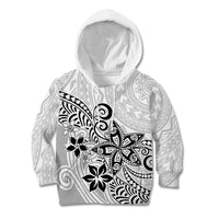 Polynesia Kid Hoodie Plumeria White Curves - Wonder Print Shop