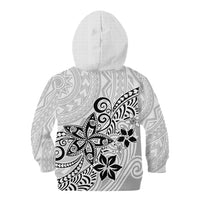 Polynesia Kid Hoodie Plumeria White Curves - Wonder Print Shop