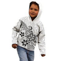 Polynesia Kid Hoodie Plumeria White Curves - Wonder Print Shop