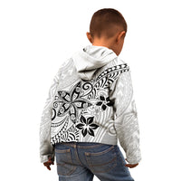 Polynesia Kid Hoodie Plumeria White Curves - Wonder Print Shop