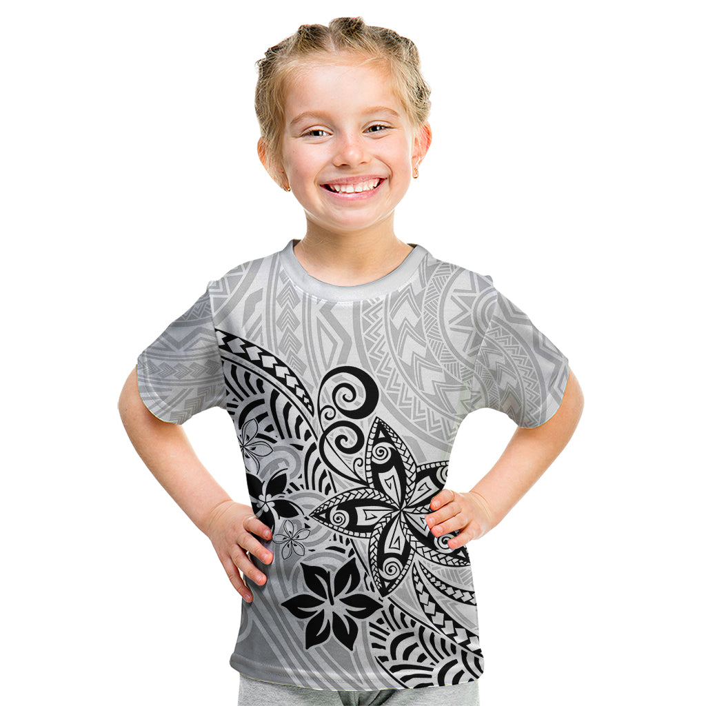 Polynesia Kid T Shirt Plumeria White Curves - Wonder Print Shop