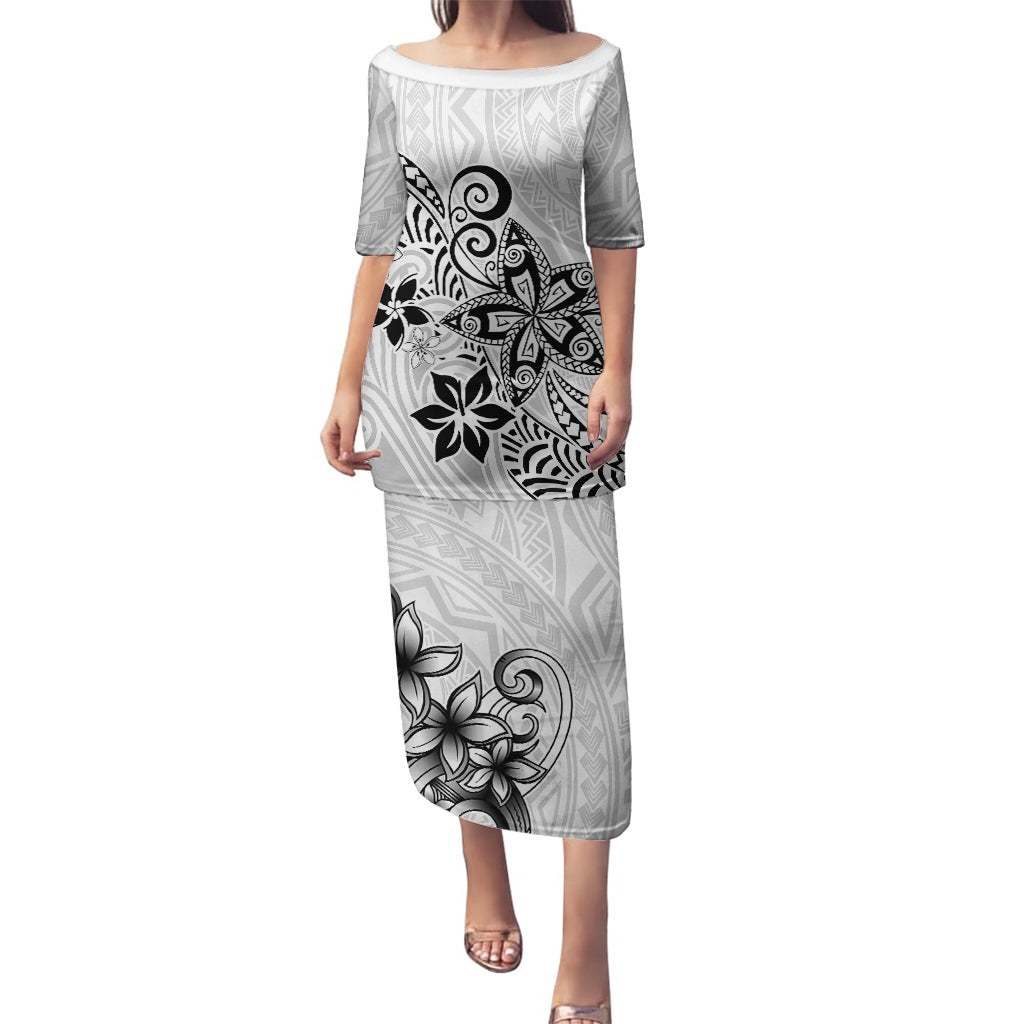 Polynesia Puletasi Plumeria White Curves - Wonder Print Shop