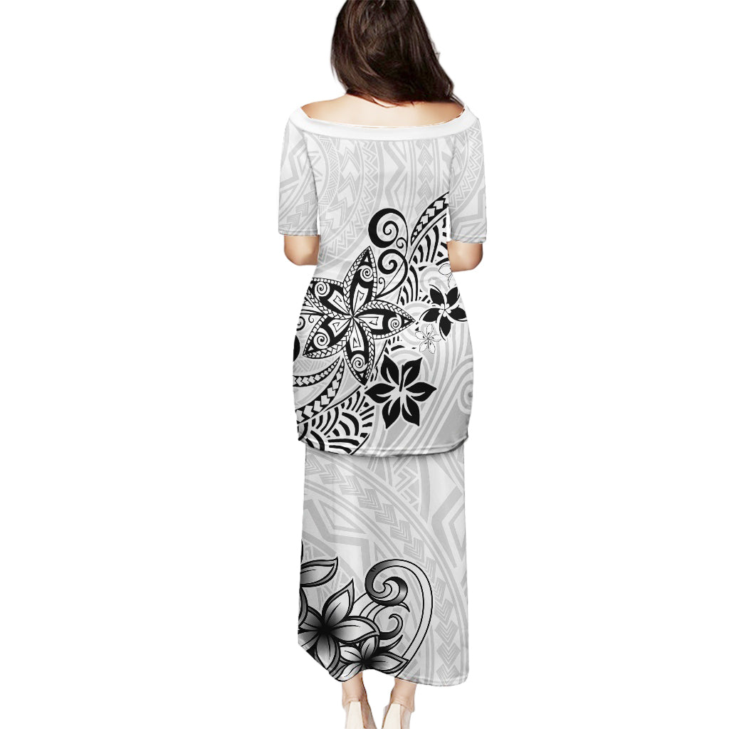 Polynesia Puletasi Plumeria White Curves - Wonder Print Shop