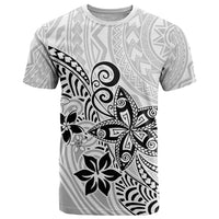 Polynesia T Shirt Plumeria White Curves - Wonder Print Shop