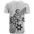 Polynesia T Shirt Plumeria White Curves - Wonder Print Shop