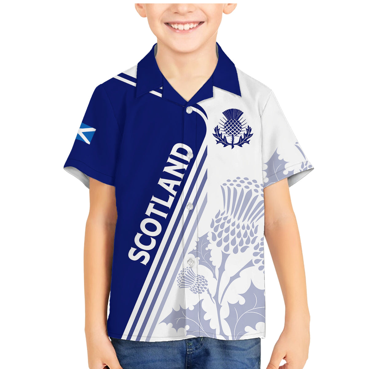 Personalised Scotland Rugby Family Matching Mermaid Dress and Hawaiian Shirt 2023 World Cup The Thistle LT7 - Wonder Print Shop