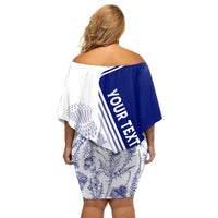 Personalised Scotland Rugby Off Shoulder Short Dress 2023 World Cup The Thistle - Wonder Print Shop