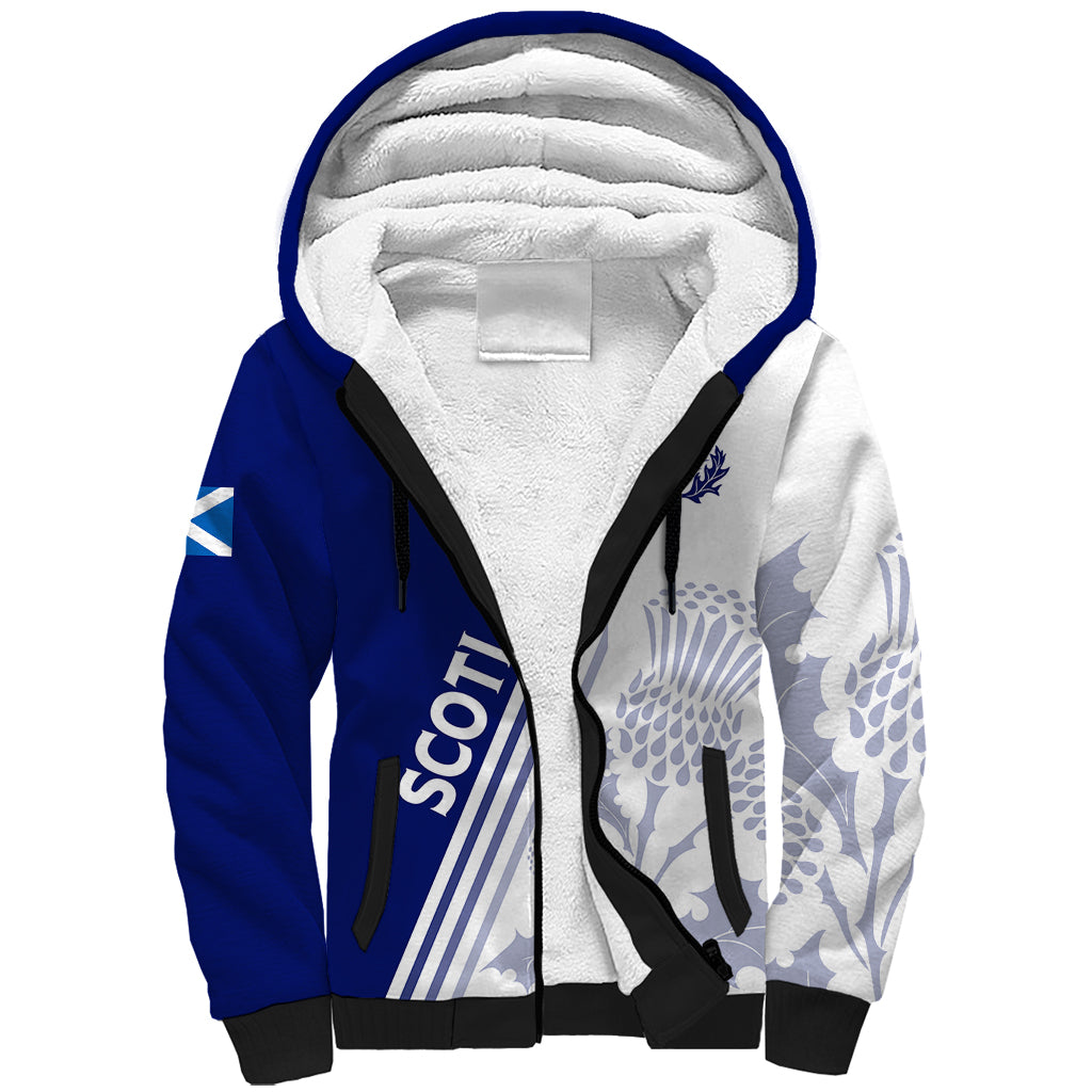 Personalised Scotland Rugby Sherpa Hoodie 2023 World Cup The Thistle - Wonder Print Shop