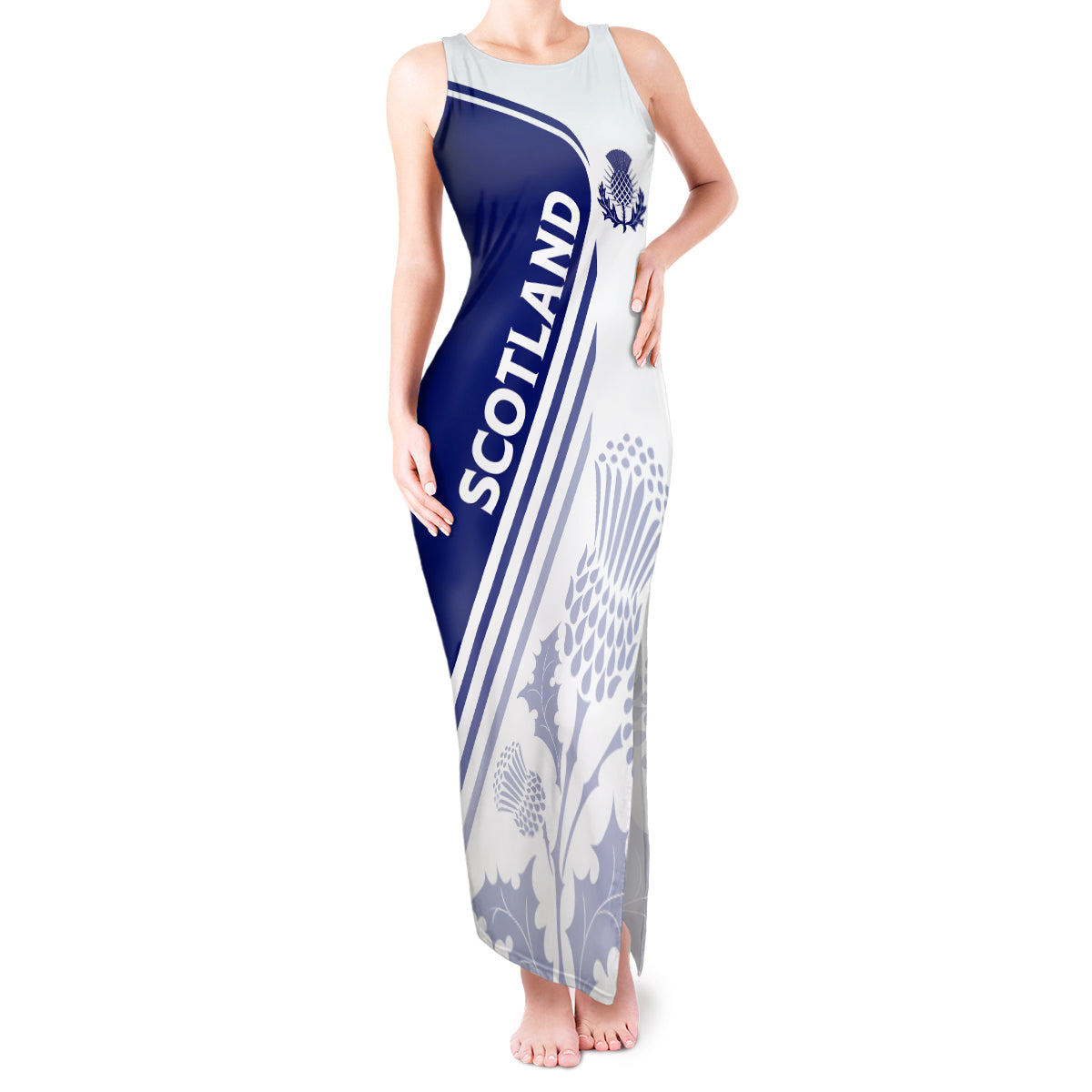 Personalised Scotland Rugby Tank Maxi Dress 2023 World Cup The Thistle - Wonder Print Shop