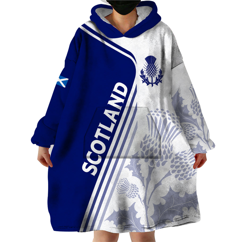 Personalised Scotland Rugby Wearable Blanket Hoodie 2023 World Cup The Thistle - Wonder Print Shop