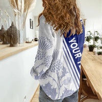Personalised Scotland Rugby Women Casual Shirt 2023 World Cup The Thistle - Wonder Print Shop