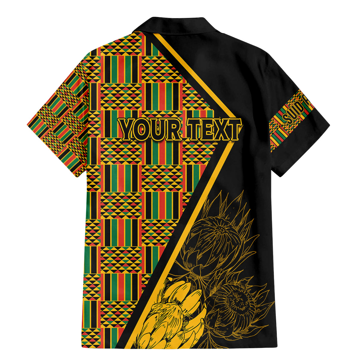 Personalised South African Heritage Day Family Matching Mermaid Dress and Hawaiian Shirt Kente Ethnic Patterns Mix Protea LT7 - Wonder Print Shop