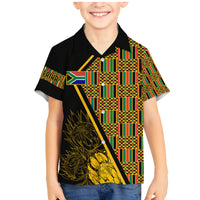 Personalised South African Heritage Day Family Matching Mermaid Dress and Hawaiian Shirt Kente Ethnic Patterns Mix Protea LT7 - Wonder Print Shop