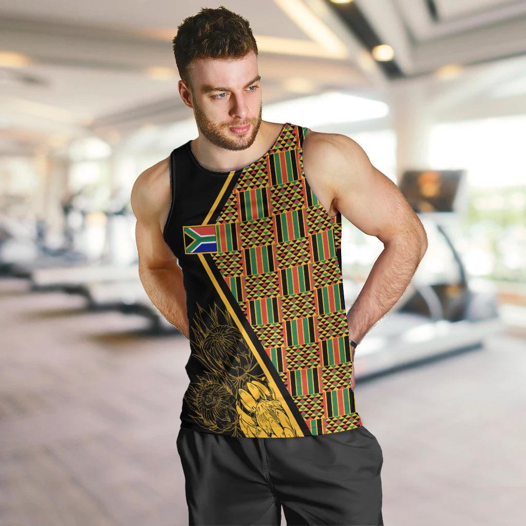 personalised-south-african-heritage-day-men-tank-top-kente-ethnic-patterns-mix-protea