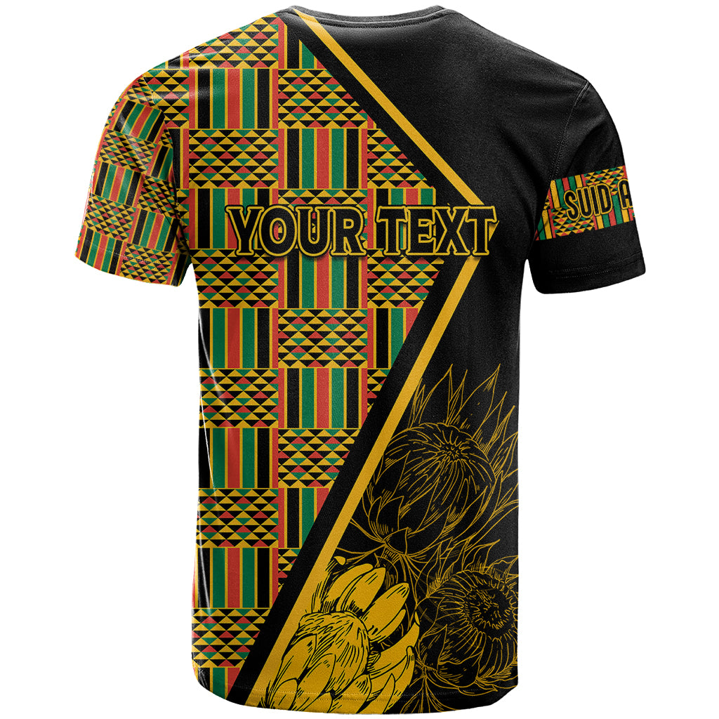 Personalised South African Heritage Day T Shirt Kente Ethnic Patterns Mix Protea - Wonder Print Shop