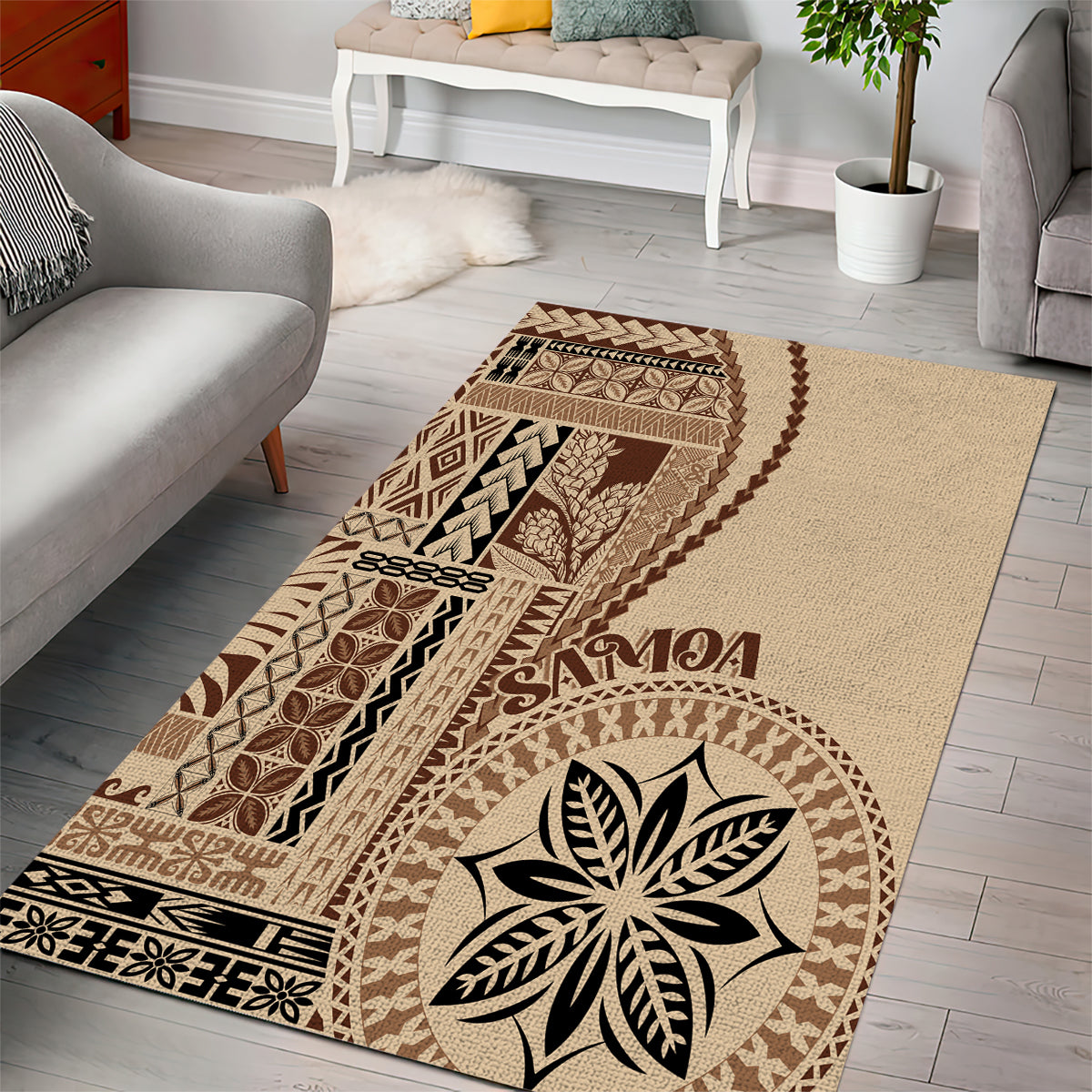 Samoa Siapo Motif Area Rug Classic Style LT7 - Wonder Print Shop