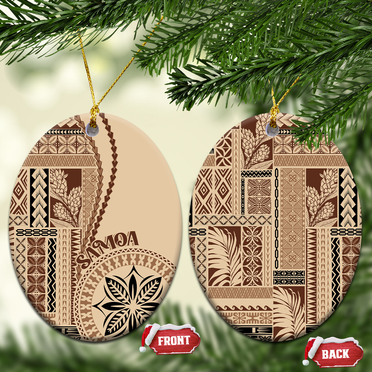 Samoa Siapo Motif Ceramic Ornament Classic Style LT7 - Wonder Print Shop