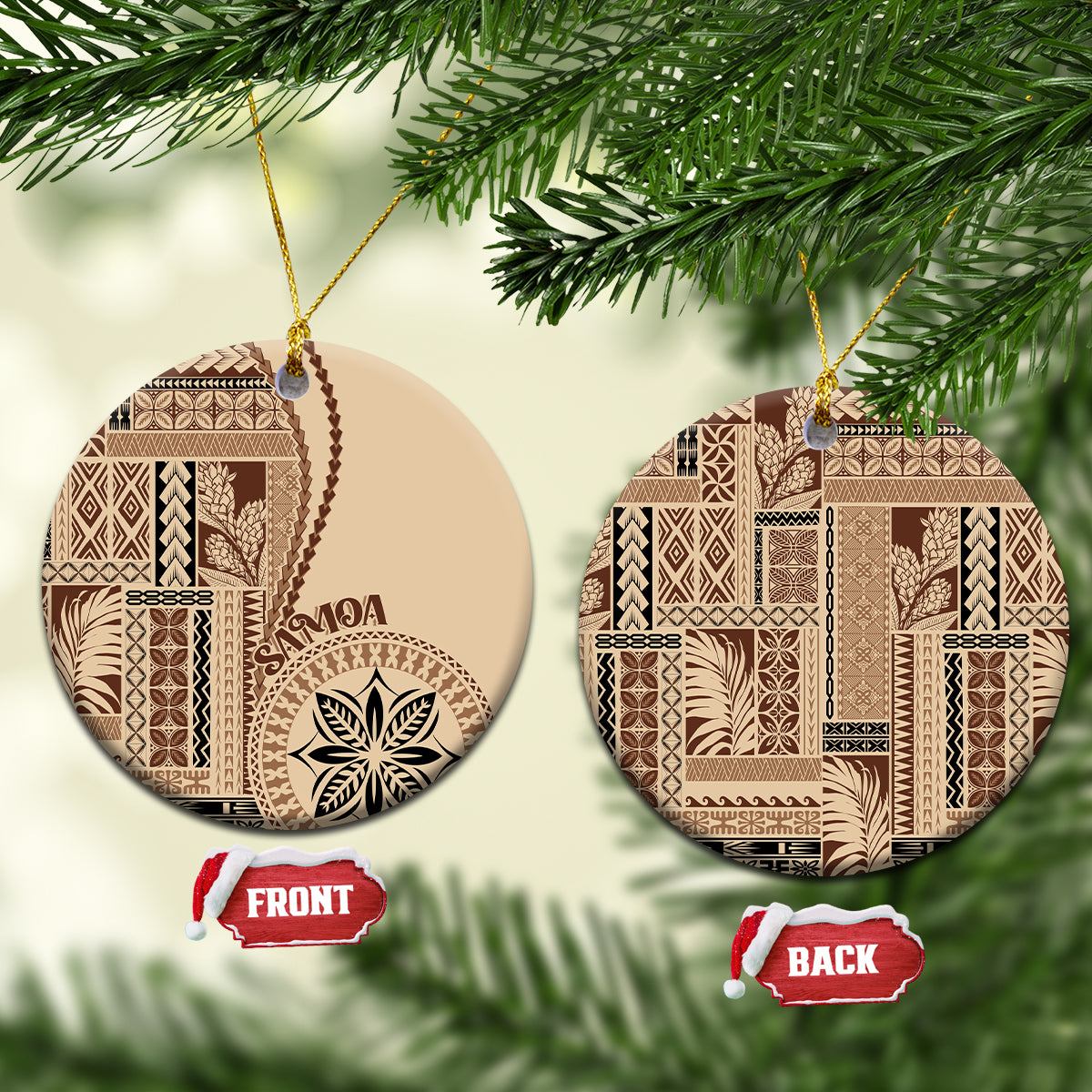 Samoa Siapo Motif Ceramic Ornament Classic Style LT7 - Wonder Print Shop