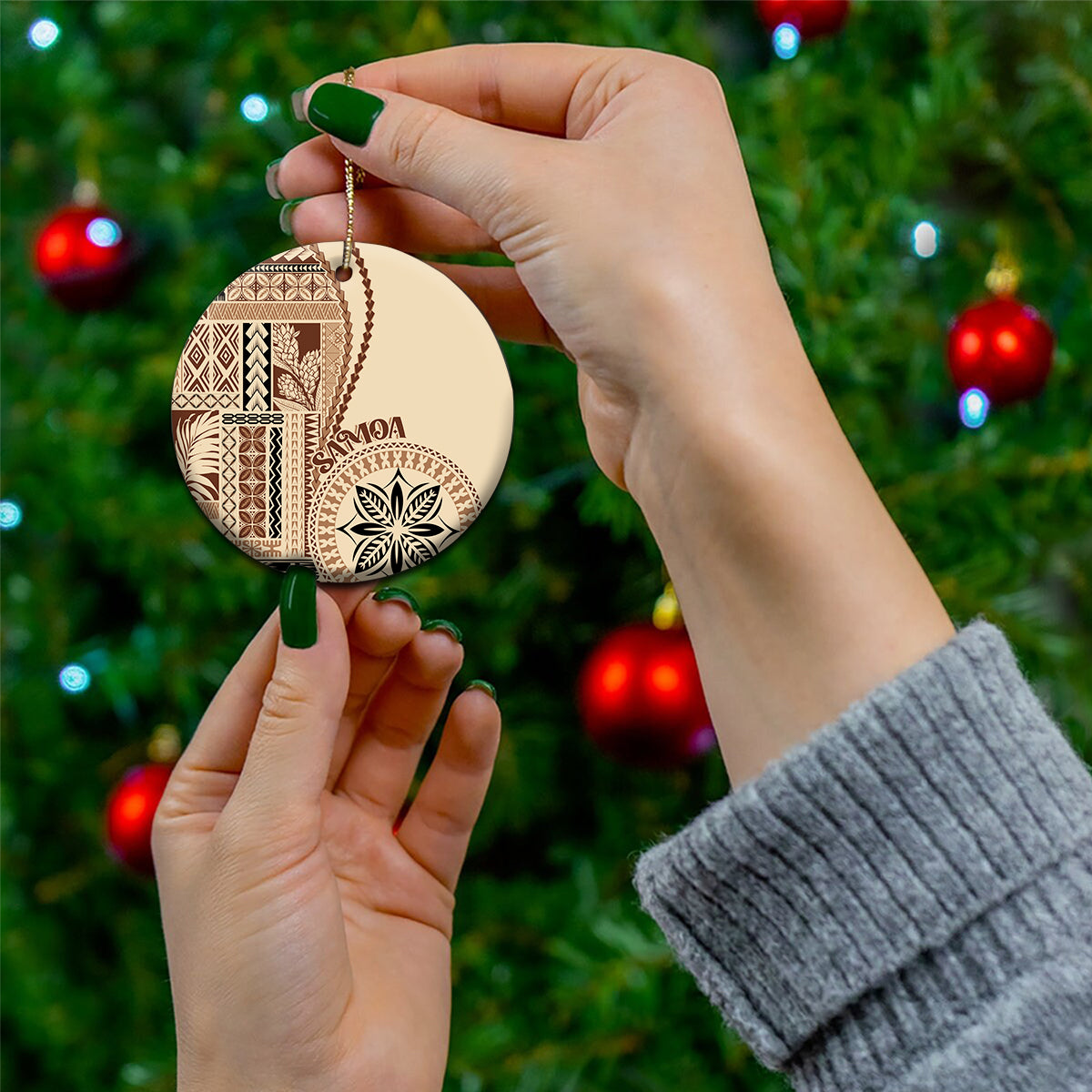 Samoa Siapo Motif Ceramic Ornament Classic Style LT7 - Wonder Print Shop