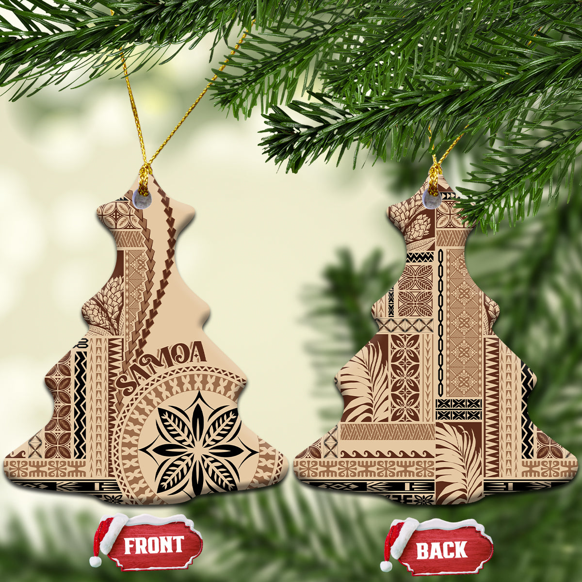 Samoa Siapo Motif Ceramic Ornament Classic Style LT7 - Wonder Print Shop