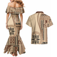 Samoa Siapo Motif Couples Matching Mermaid Dress and Hawaiian Shirt Classic Style LT7 - Wonder Print Shop