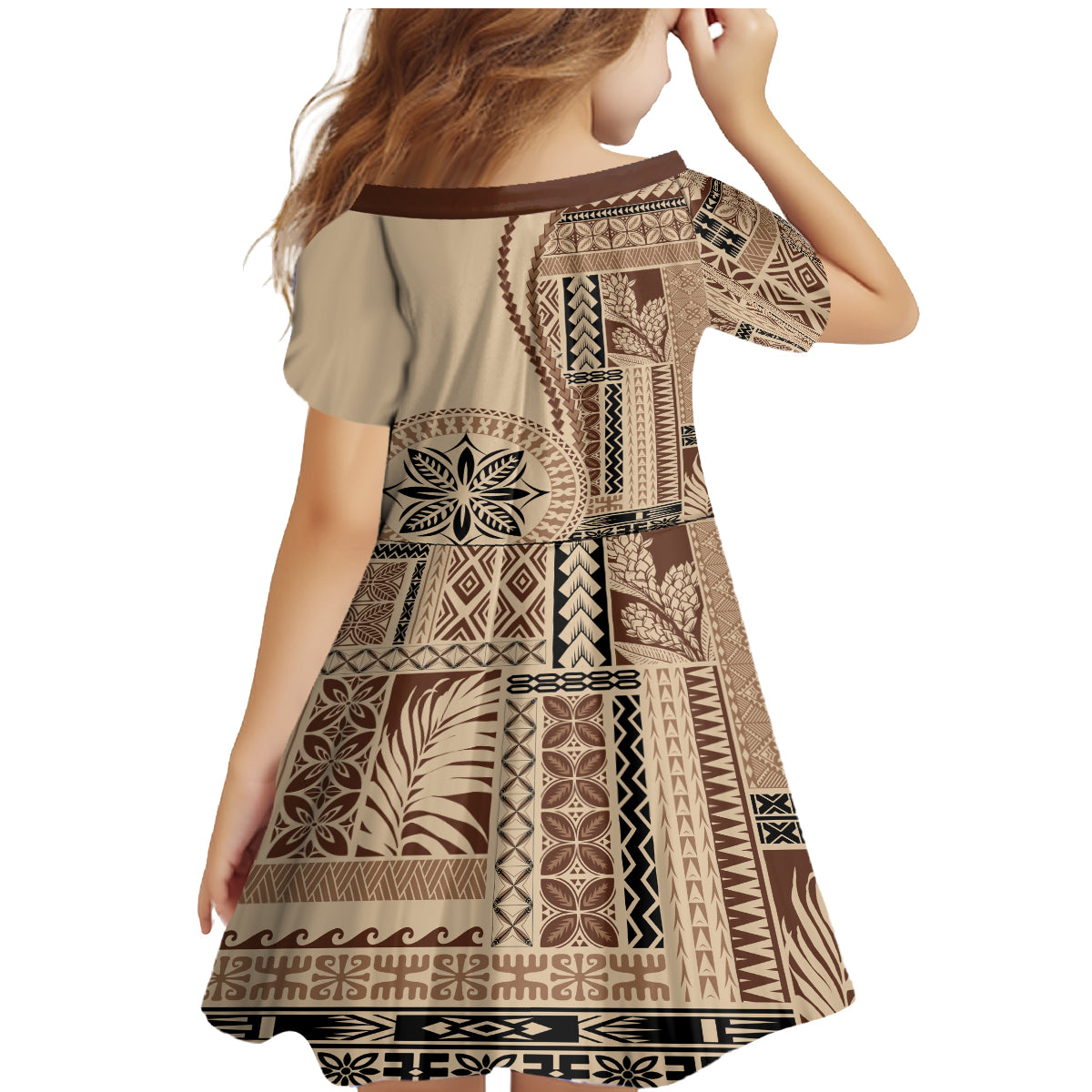 Samoa Siapo Motif Family Matching Mermaid Dress and Hawaiian Shirt Classic Style LT7 - Wonder Print Shop