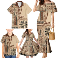 Samoa Siapo Motif Family Matching Mermaid Dress and Hawaiian Shirt Classic Style LT7 - Wonder Print Shop