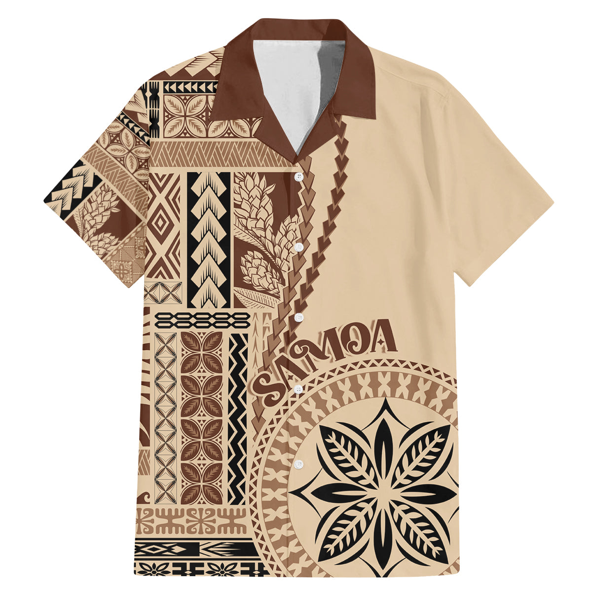 Samoa Siapo Motif Family Matching Mermaid Dress and Hawaiian Shirt Classic Style LT7 - Wonder Print Shop