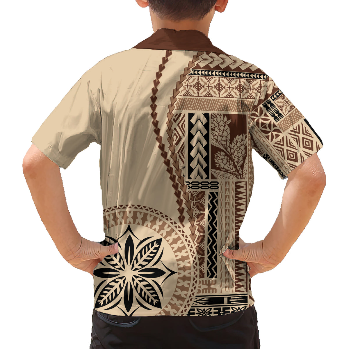 Samoa Siapo Motif Family Matching Short Sleeve Bodycon Dress and Hawaiian Shirt Classic Style - Wonder Print Shop