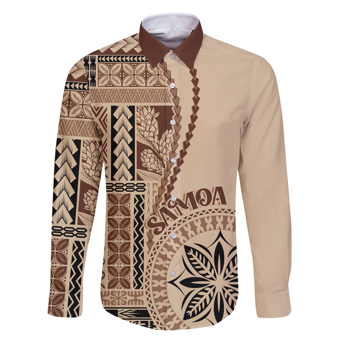 Samoa Siapo Motif Family Matching Short Sleeve Bodycon Dress and Hawaiian Shirt Classic Style - Wonder Print Shop