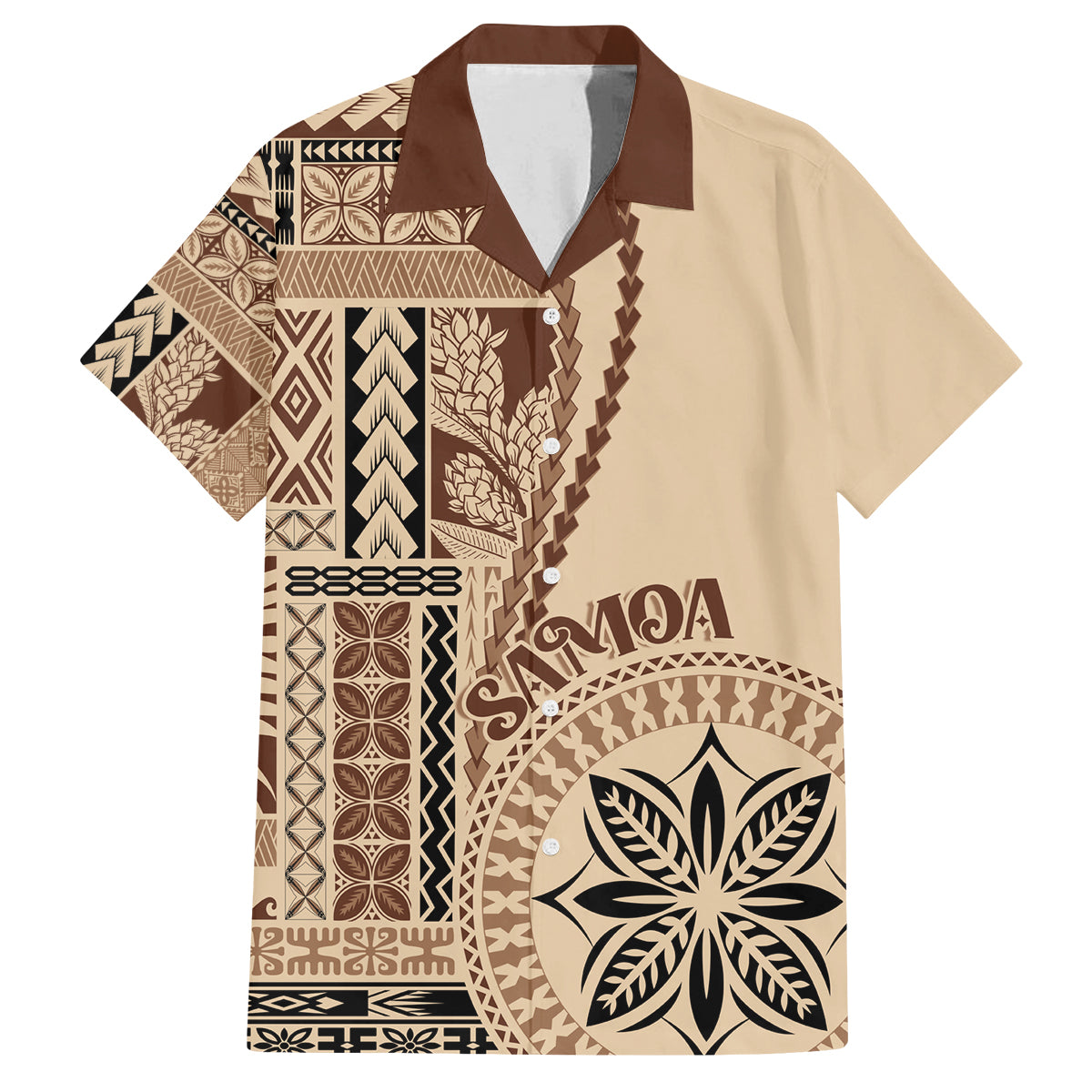Samoa Siapo Motif Family Matching Summer Maxi Dress and Hawaiian Shirt Classic Style - Wonder Print Shop