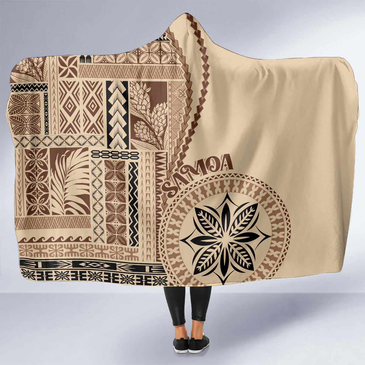 samoa-siapo-motif-hooded-blanket-classic-style