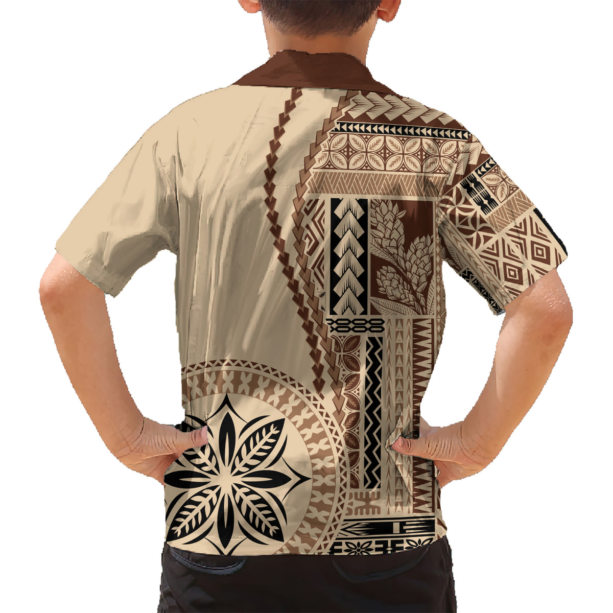 Samoa Siapo Motif Kid Hawaiian Shirt Classic Style - Wonder Print Shop