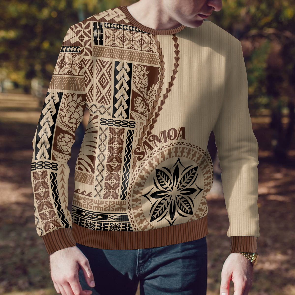 Samoa Siapo Motif Ugly Christmas Sweater Classic Style - Wonder Print Shop