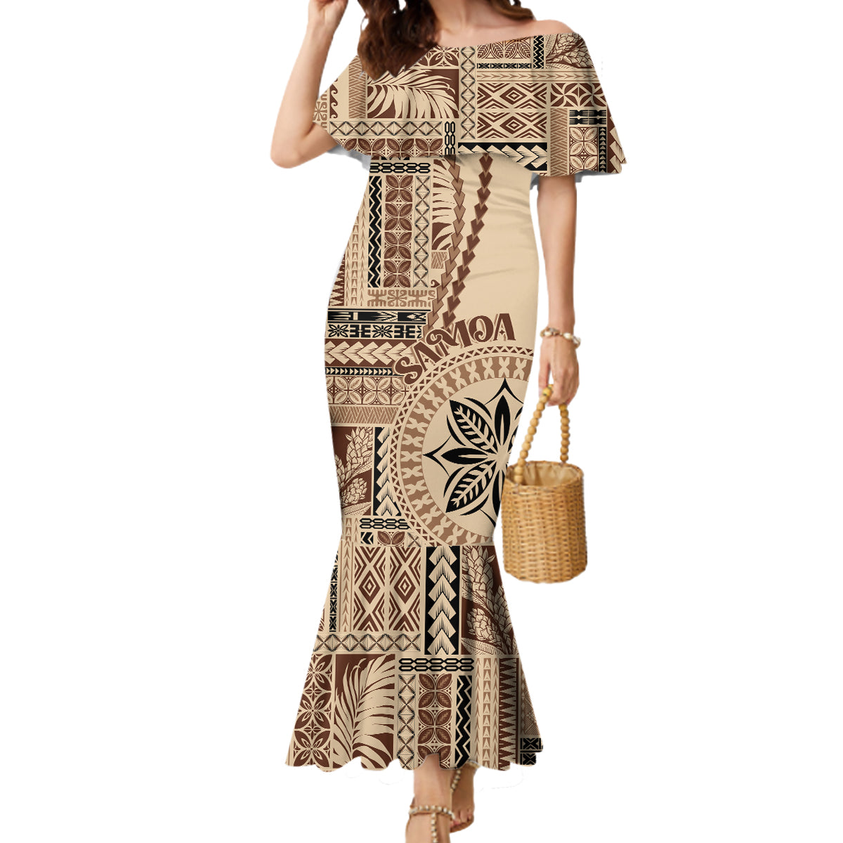 Samoa Siapo Motif Mermaid Dress Classic Style - Wonder Print Shop