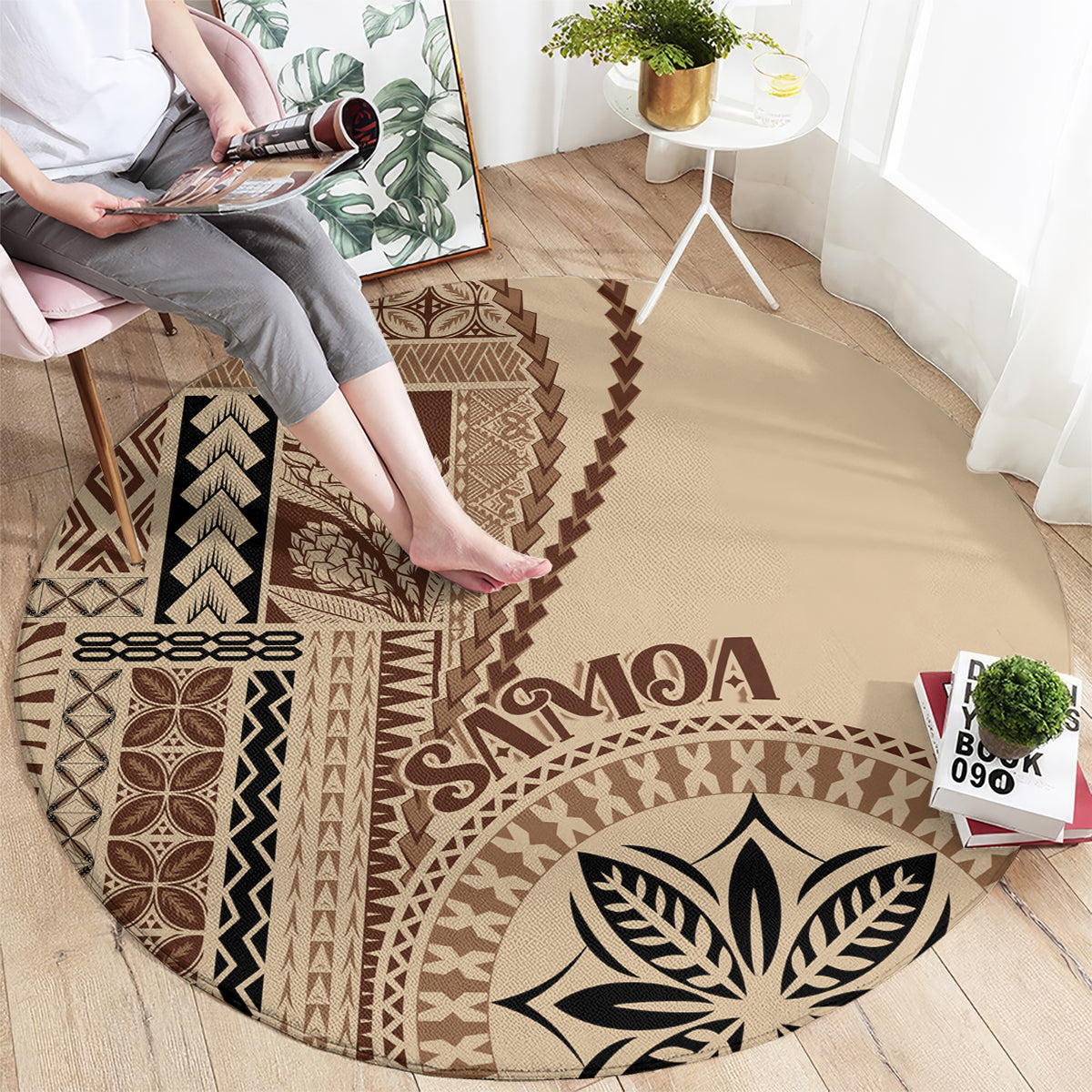 samoa-siapo-motif-round-carpet-classic-style