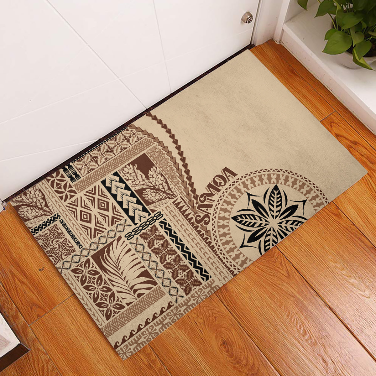 Samoa Siapo Motif Rubber Doormat Classic Style - Wonder Print Shop