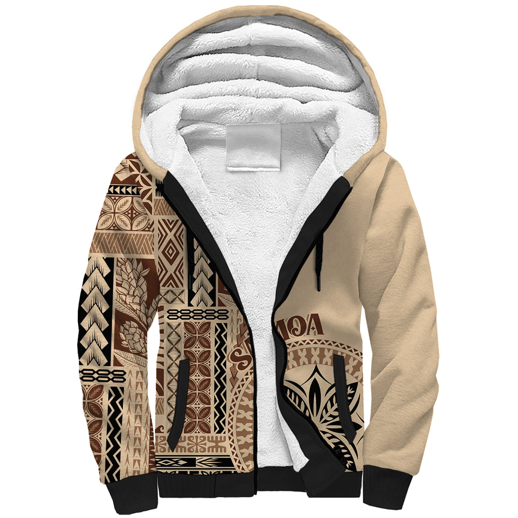 Samoa Siapo Motif Sherpa Hoodie Classic Style - Wonder Print Shop