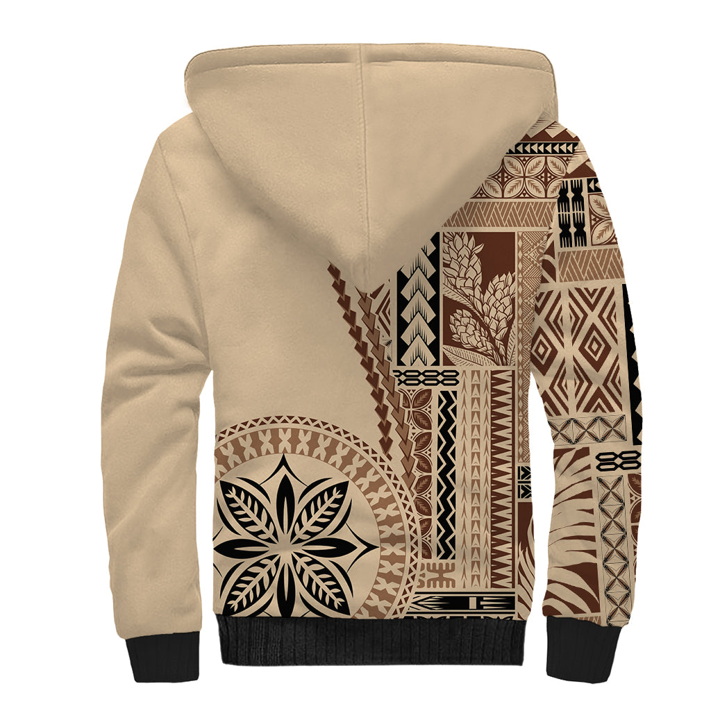 Samoa Siapo Motif Sherpa Hoodie Classic Style - Wonder Print Shop