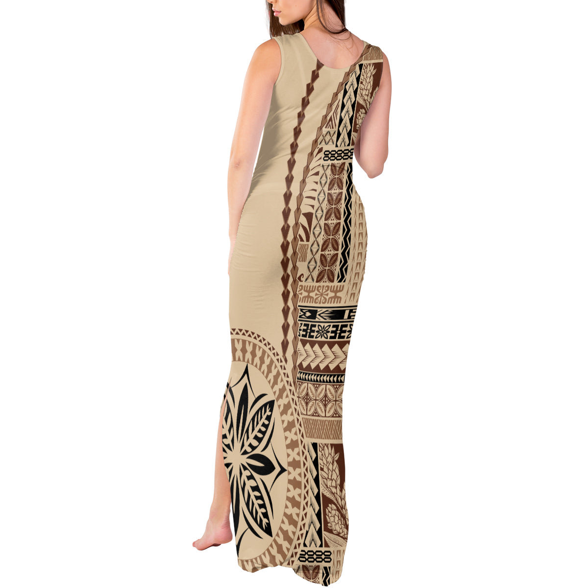 Samoa Siapo Motif Tank Maxi Dress Classic Style - Wonder Print Shop
