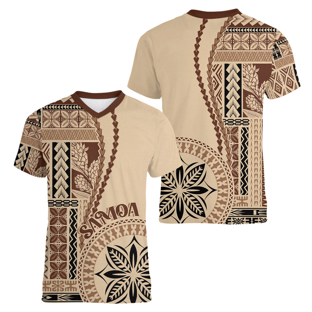 Samoa Siapo Motif Women V Neck T Shirt Classic Style - Wonder Print Shop
